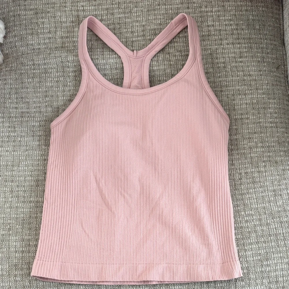 Pink Ribbed Tank Top - Picture 1 of 2